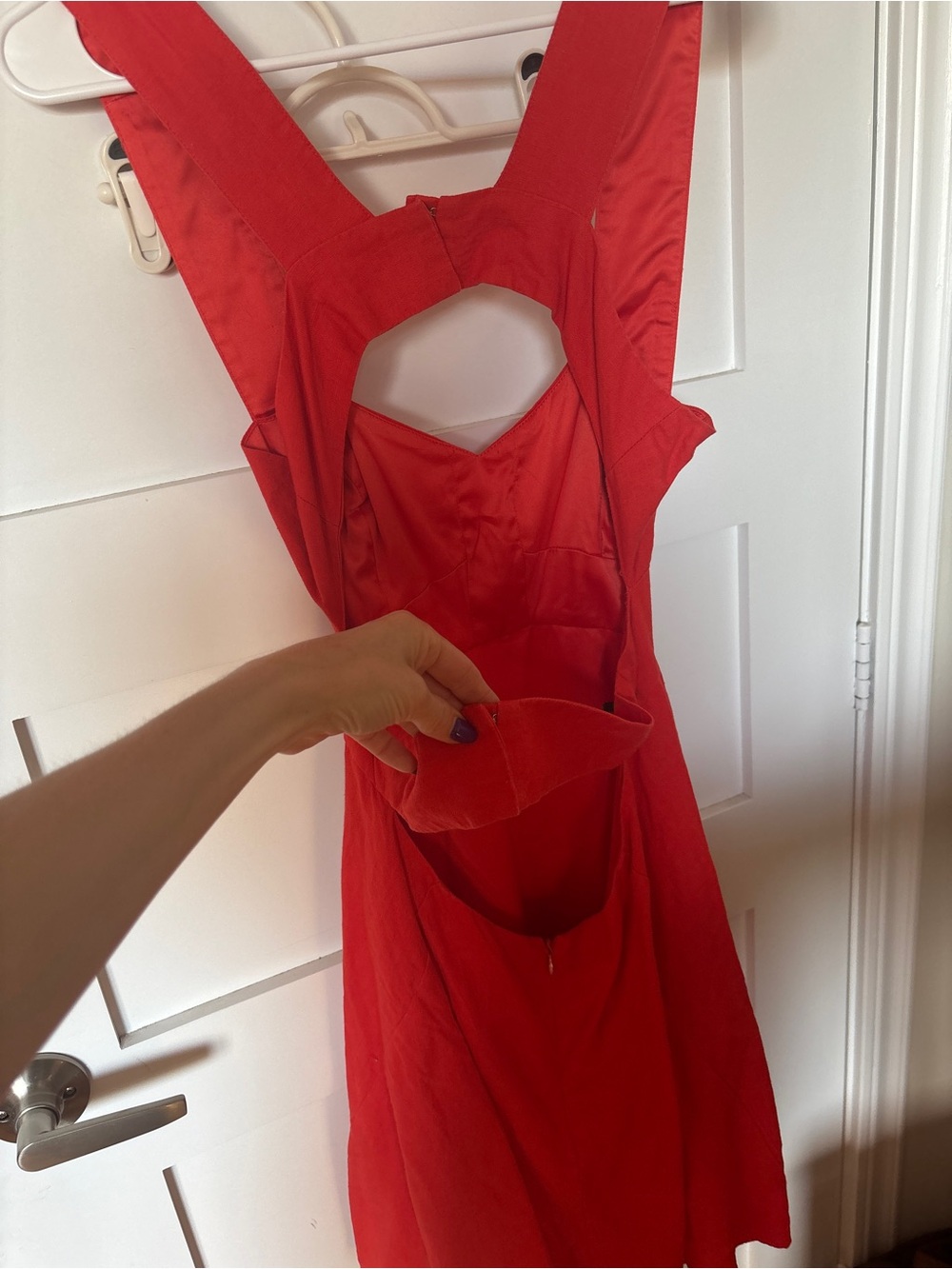 Marciano Red Sleeveless Fit & Flare Dress with Bow Details - Picture 6 of 8